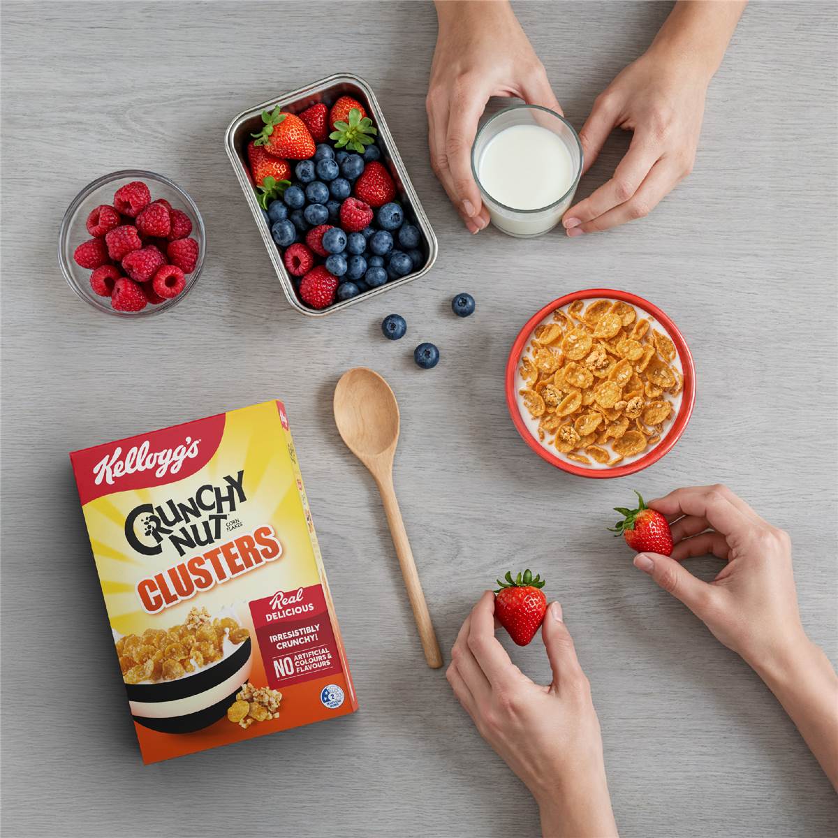 Kellogg's Crunchy Nut Clusters Breakfast Cereal 450g Woolworths