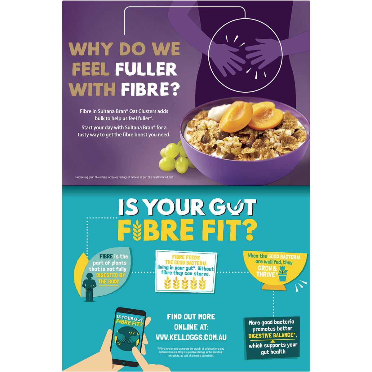 Kellogg's Sultana Bran Fibre Cereal With Oat Clusters 500g Woolworths