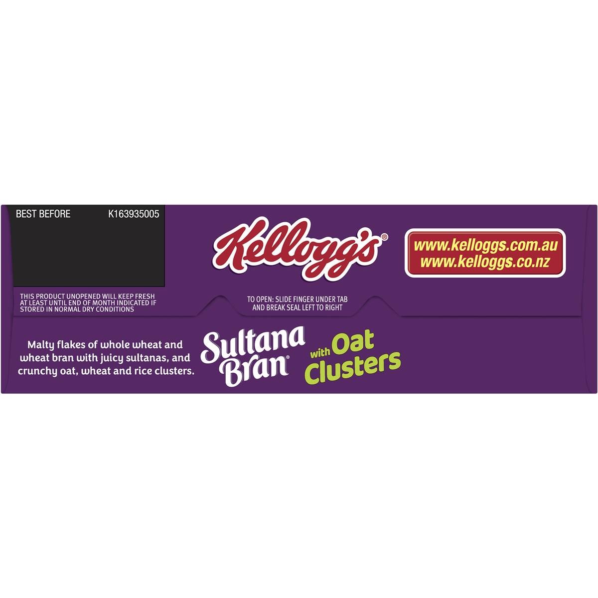 Kellogg's Sultana Bran Fibre Cereal With Oat Clusters 500g Woolworths