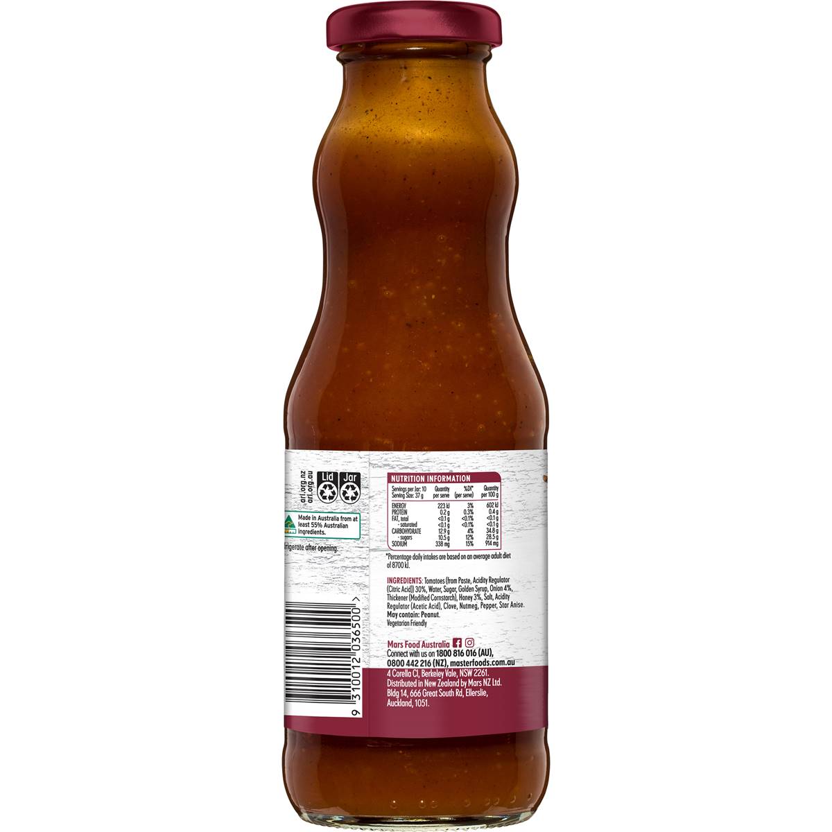 Masterfoods Honey Bbq Marinade 375g Woolworths