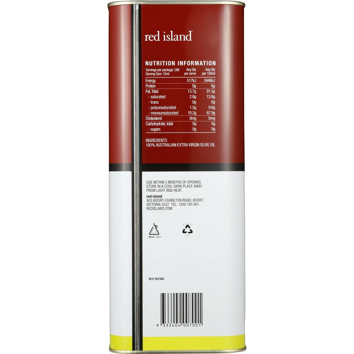 Red Island Extra Virgin Olive Oil 4l Woolworths