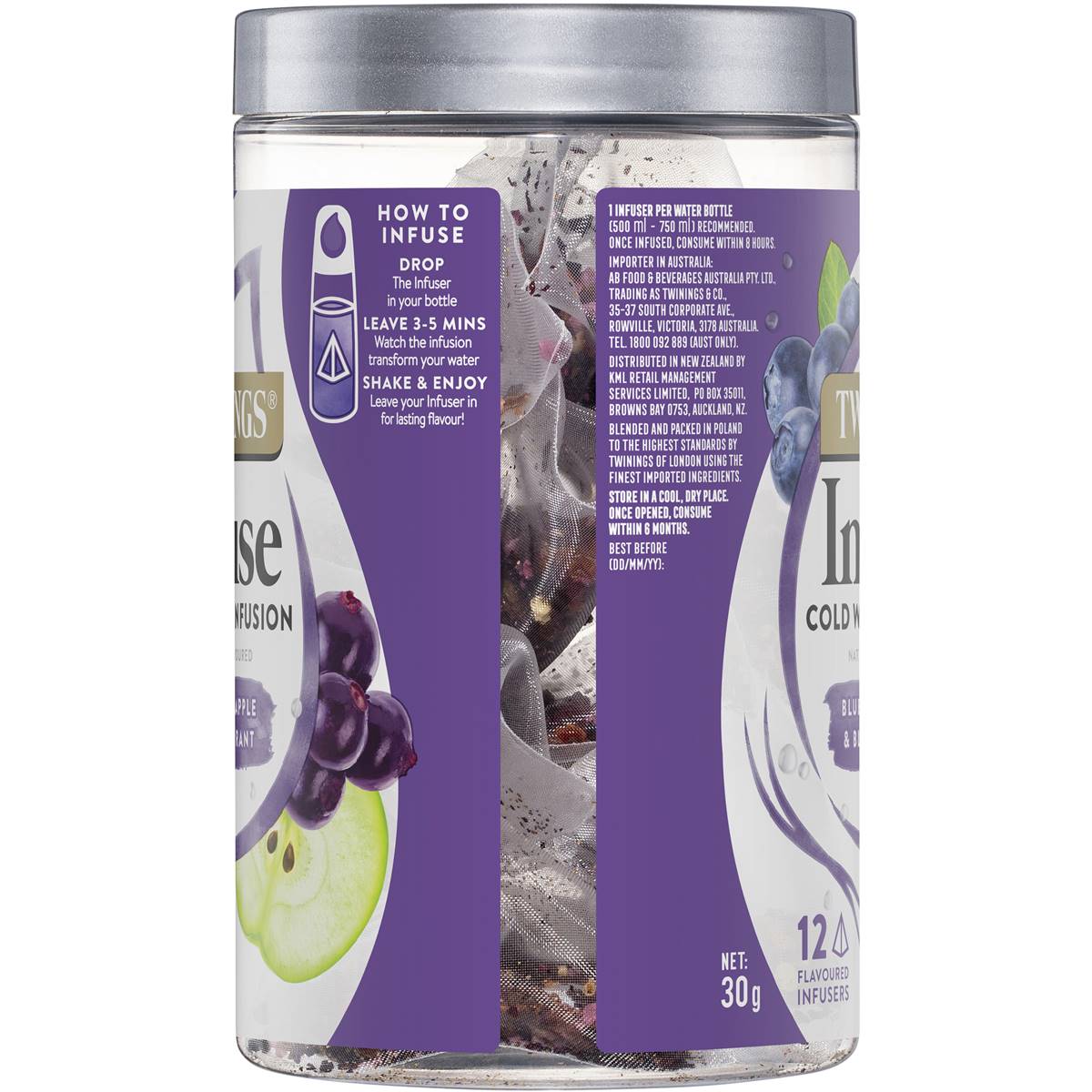 Twinings In'fuse Blueberry,blackcurrant & Apple Cold Water Infusion 12 ...