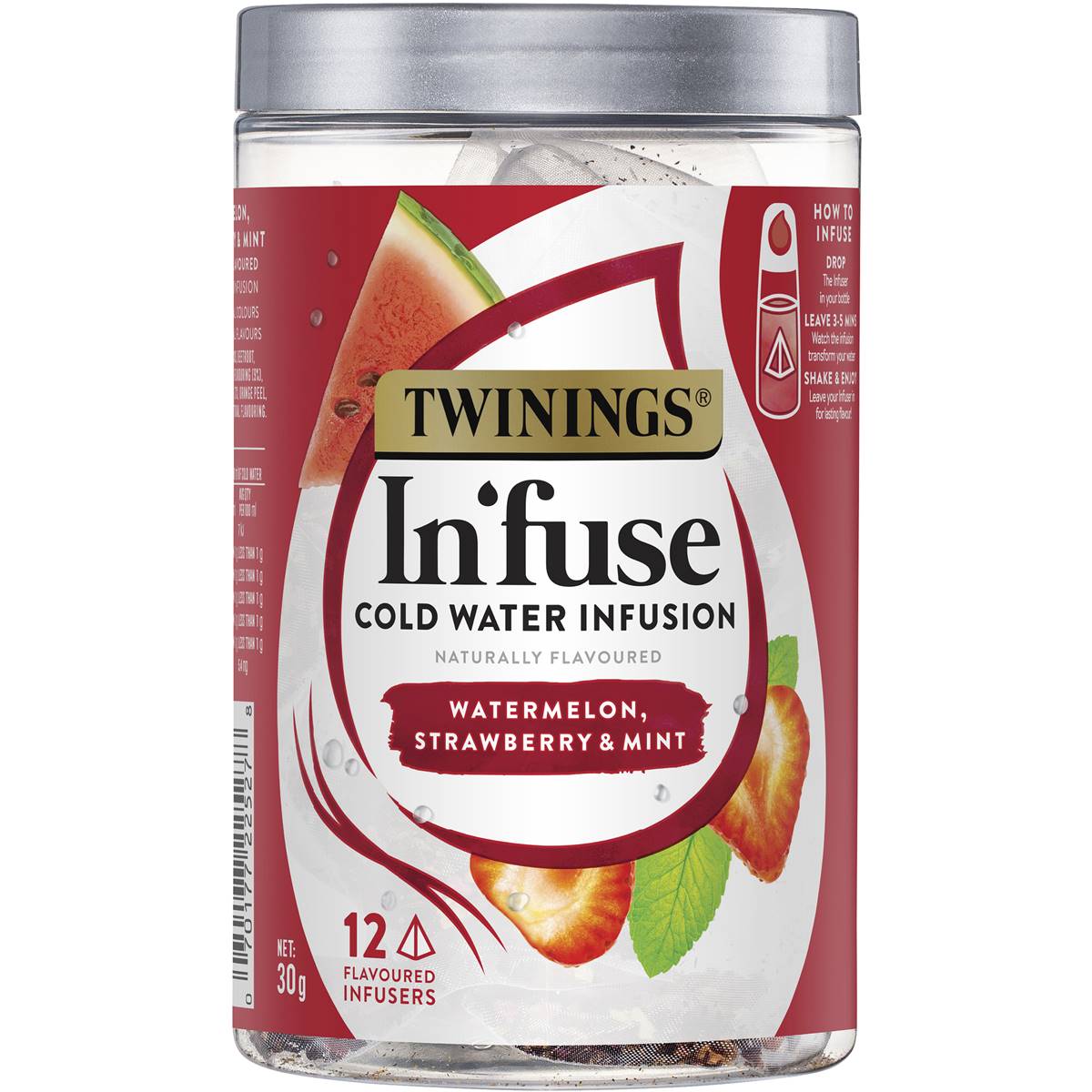 Twinings In'fuse Watermelon, Strawberry & Mint Cold Water Infusions 12 ...