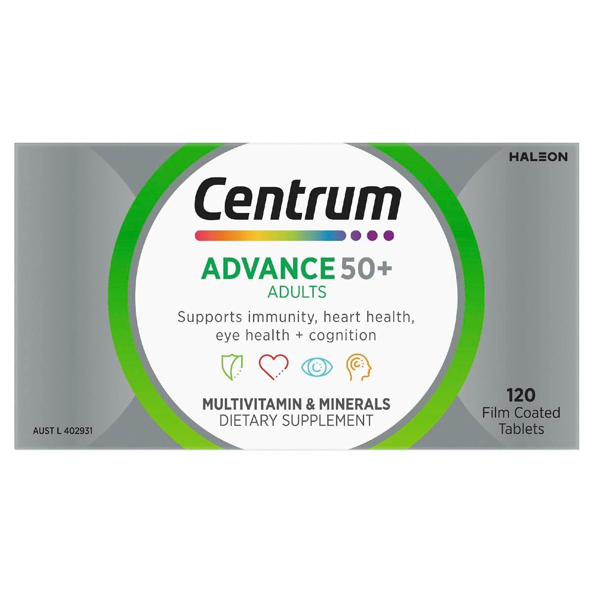 Centrum Advance 50+ Daily Multivitamin Supplements 120 Pack Woolworths