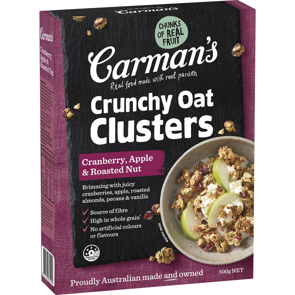Carman's Cranberry Apple & Roasted Nut Crunchy Clusters 500g Woolworths