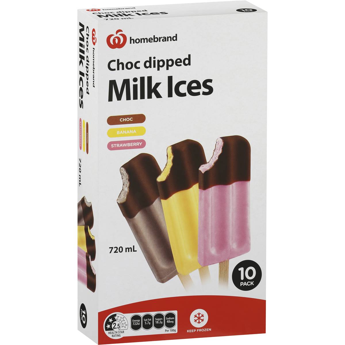 Homebrand Milk Ice Cream Variety Pack 10 Pack Woolworths