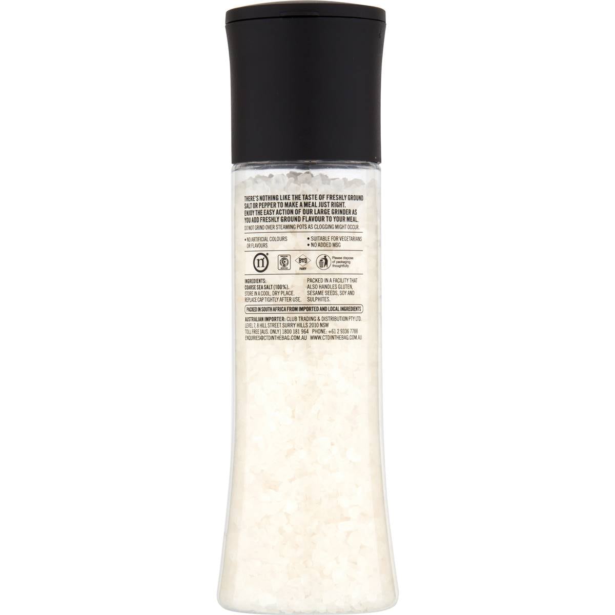 Natural Coarse Sea Salt Grinder 380g Woolworths