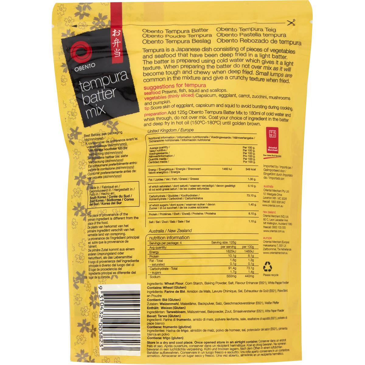 Obento Japanese Tempura Batter 500g Woolworths