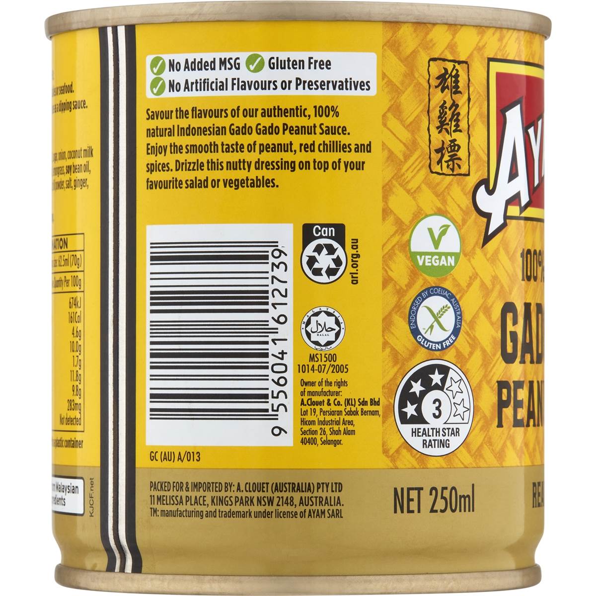 Ayam Gado Gado Peanut Sauce Gado Gado Peanut 250ml Woolworths