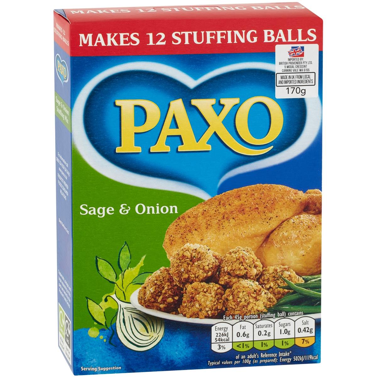 Paxo Stuffing Sage & Onion 170g Woolworths
