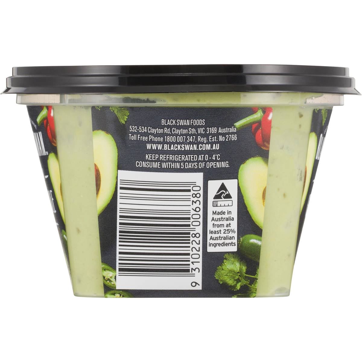 Black Swan Dip Crafted Guacamole Smooth & Zesty 200g Woolworths