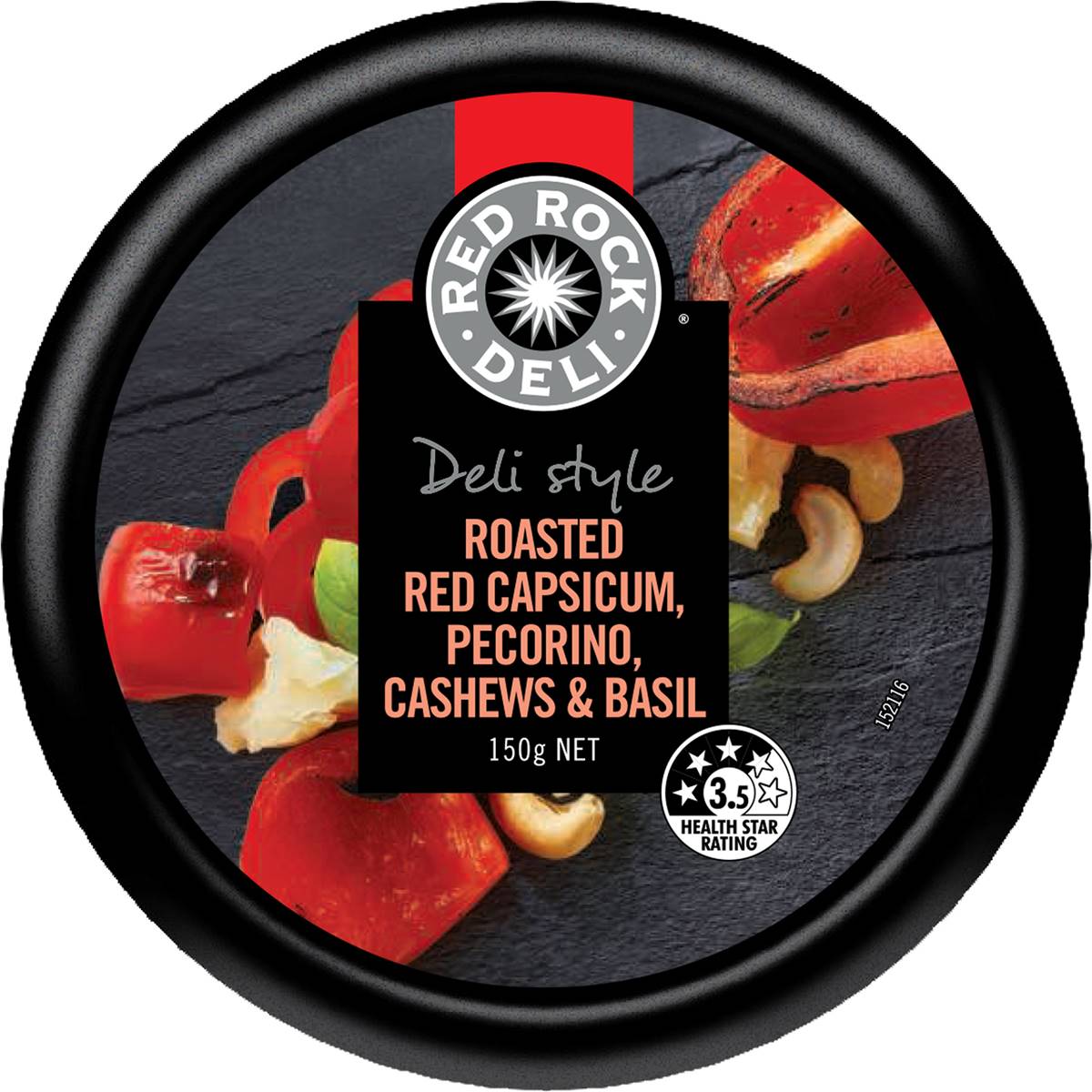 Red Rock Deli Dip Roasted Red Capsicum, Pecorino, Cashews & Basil 150g Woolworths