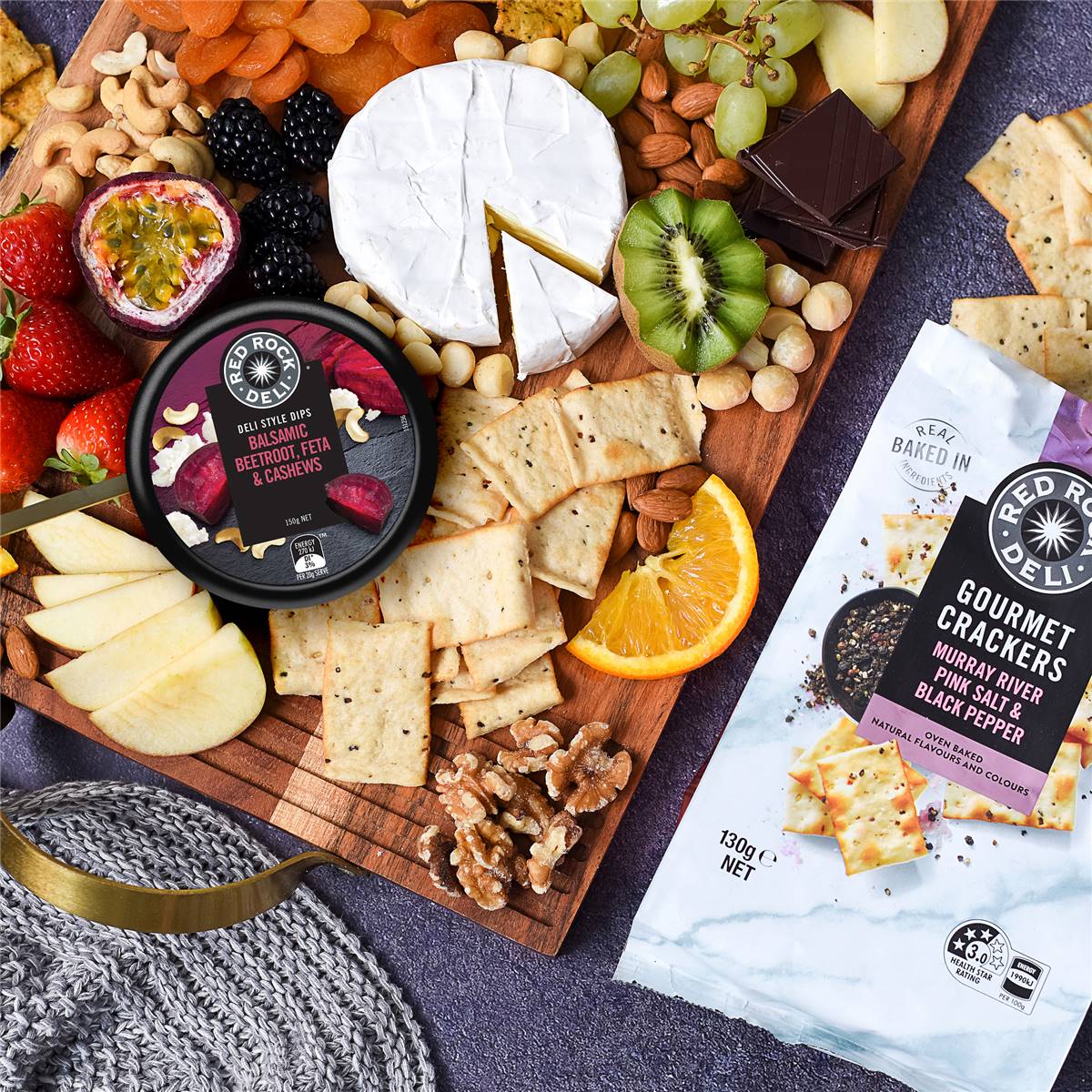 Red Rock Deli Dip Beetroot, Feta & Cashew 150g Woolworths