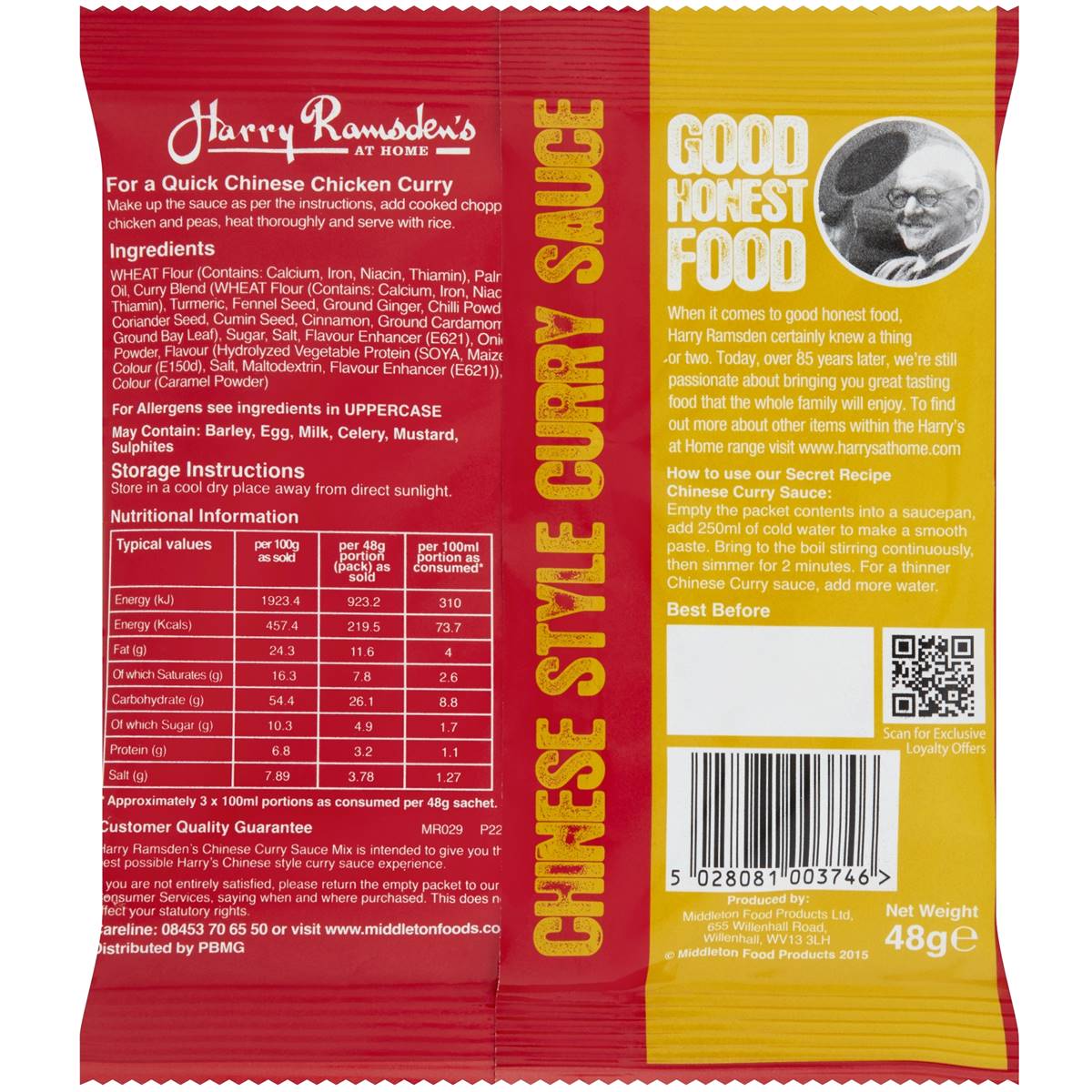 Harry Ramsden Chinese Curry Sauce 48g Woolworths