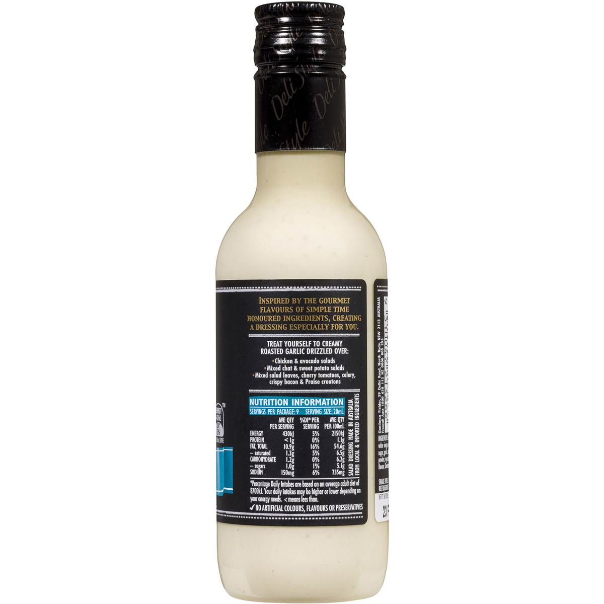 Praise Deli Style Salad Dressing Creamy Roast Garlic 185ml Woolworths