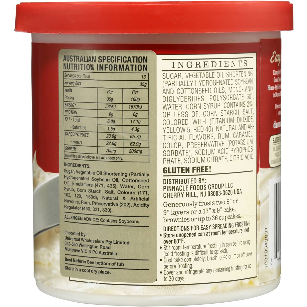 Duncan Hines Frosting Classic Vanilla 454g Woolworths