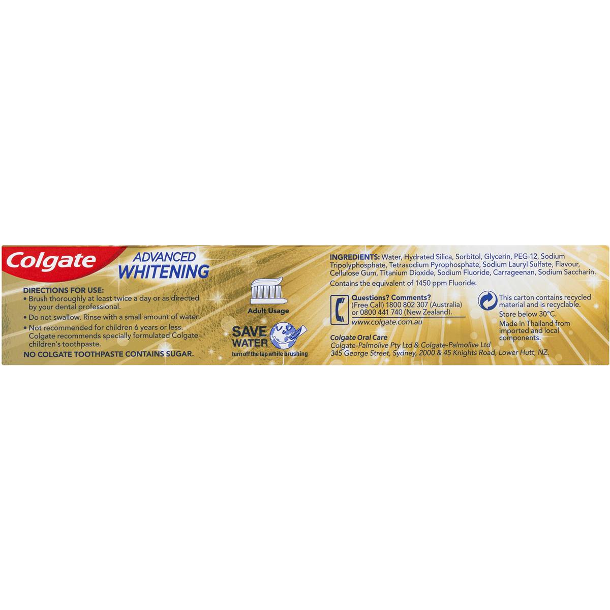 Colgate Advanced Whitening Tartar Control Toothpaste 190g Woolworths