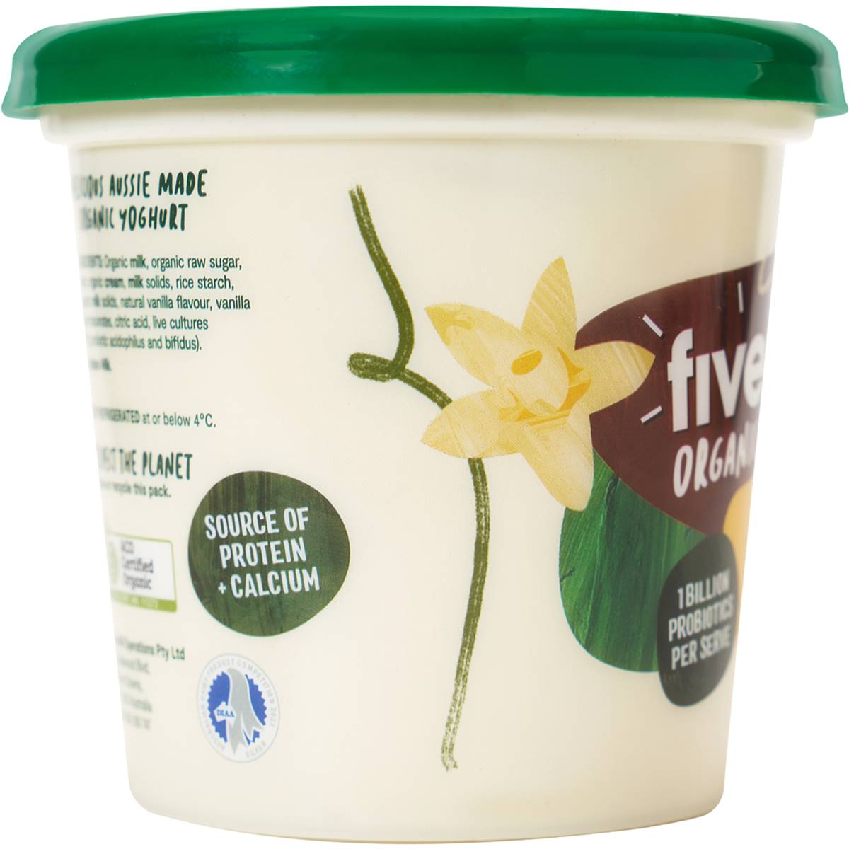 Fiveam Organic Vanilla Bean Yoghurt 700g Woolworths