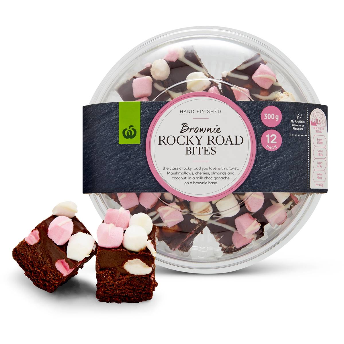 Woolworths Rocky Road Brownie Bites 12 Pack Woolworths