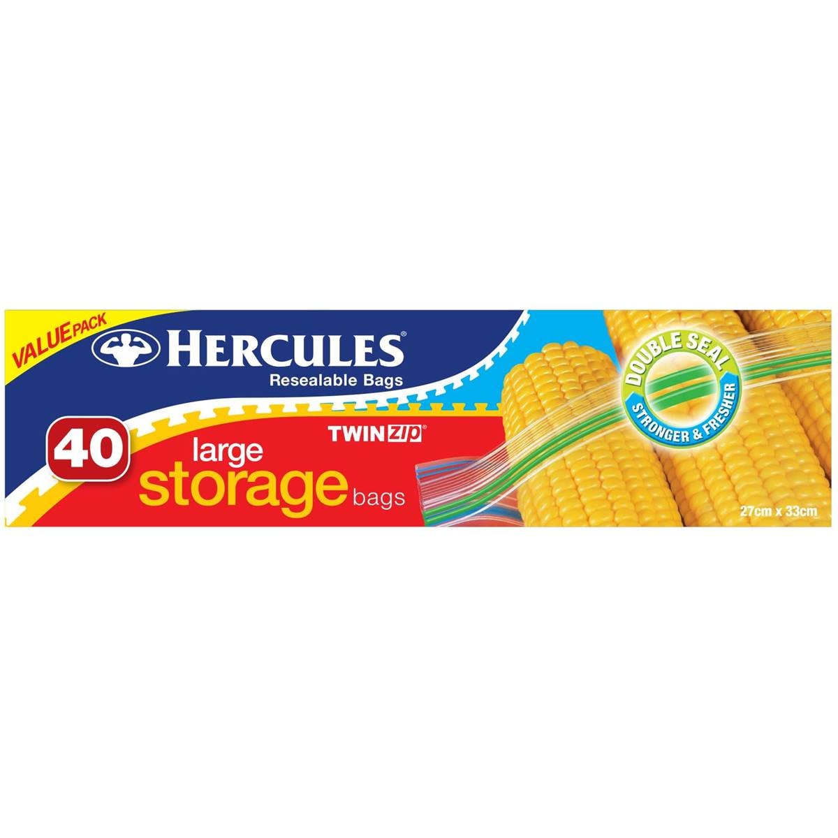 Hercules Click Zip Sandwich Bags Large Storage 40pk Woolworths