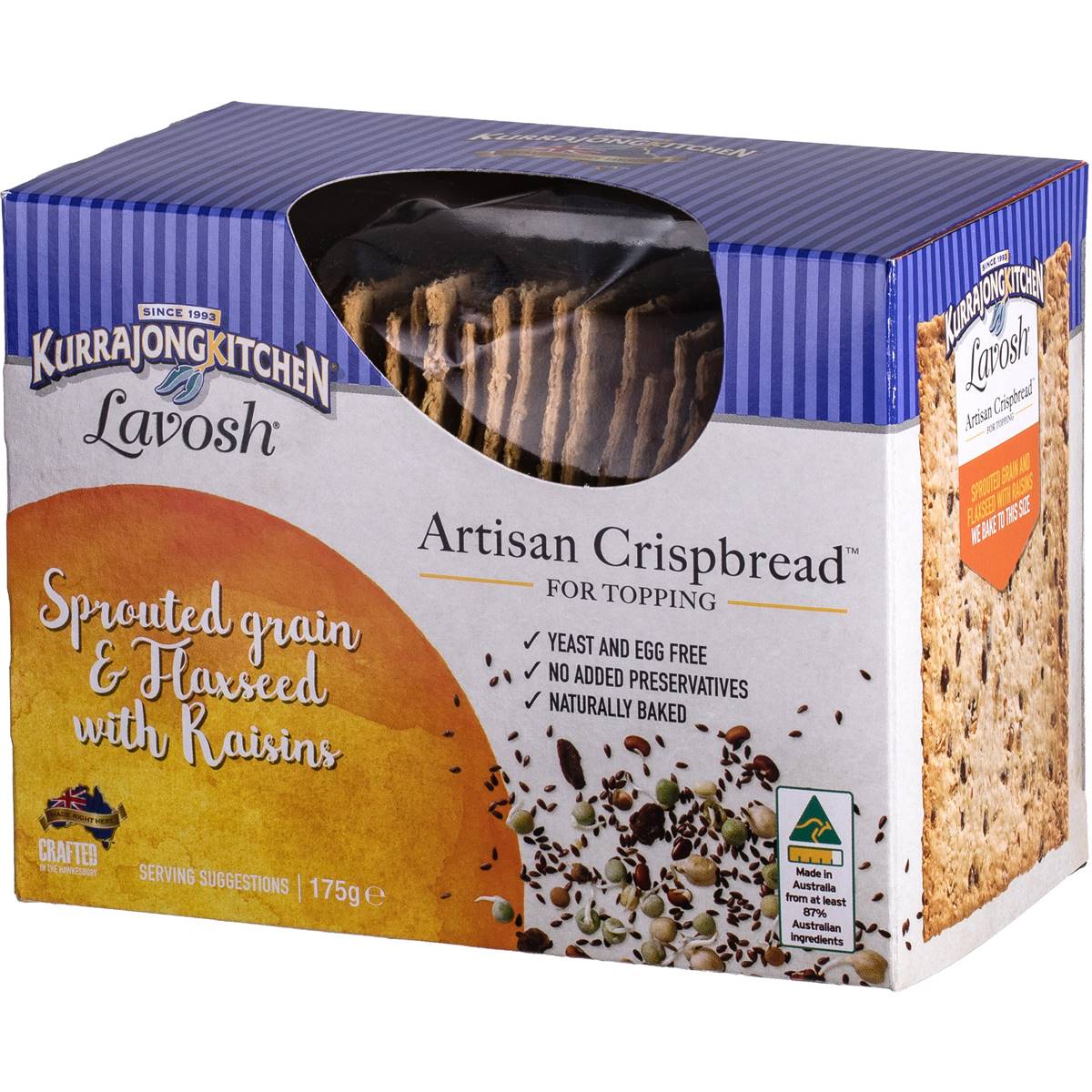 Kurrajong Kitchen Grain & Flaxseed Crispbread 175g Woolworths