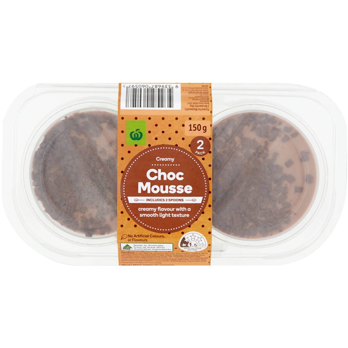Woolworths Chocolate Mousse 2 Pack Woolworths