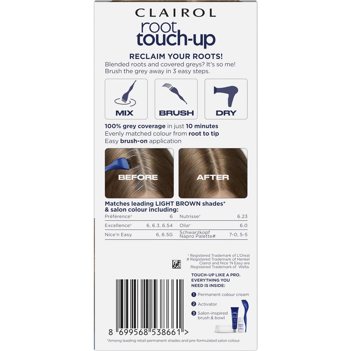 Clairol Root Touch Up Permanent 6 Light Brown Hair Colour Each Woolworths   706511 2 