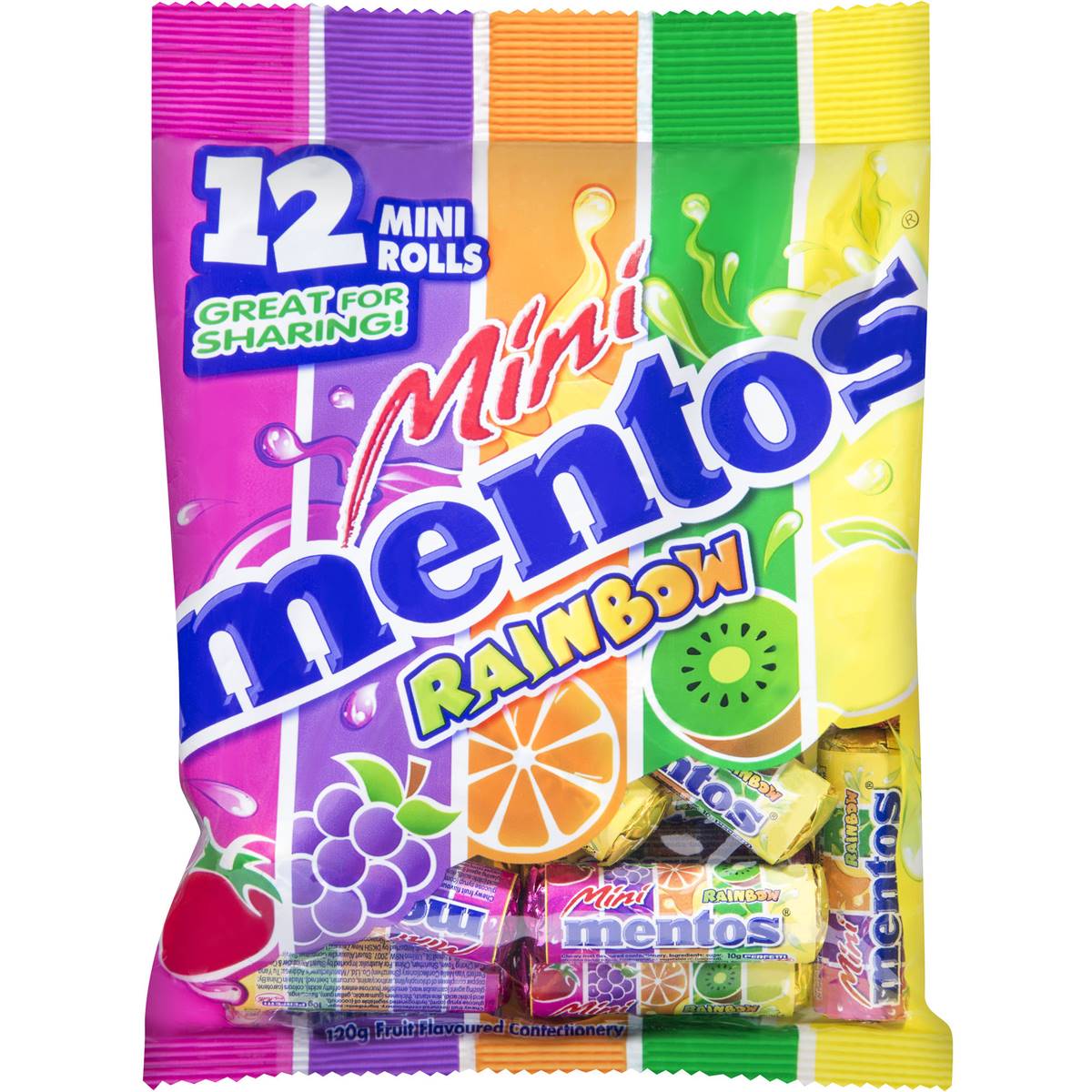 Mentos Fruit Chews Rainbow Mini's 120g Bag Woolworths