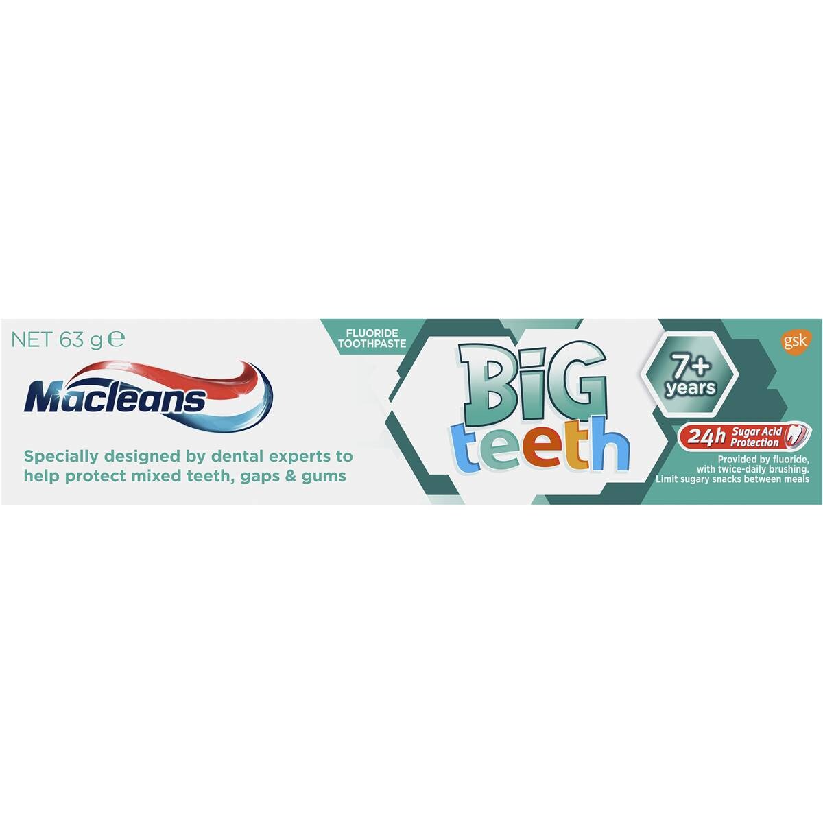 Macleans Toothpaste Big Teeth Kids 7+ Years 63g Woolworths