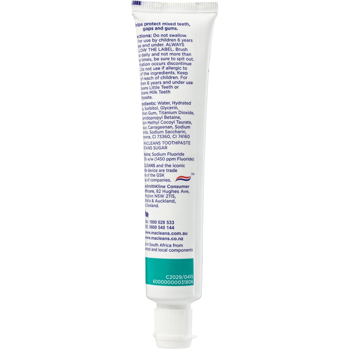 Macleans Toothpaste Big Teeth Kids 7+ Years 63g Woolworths