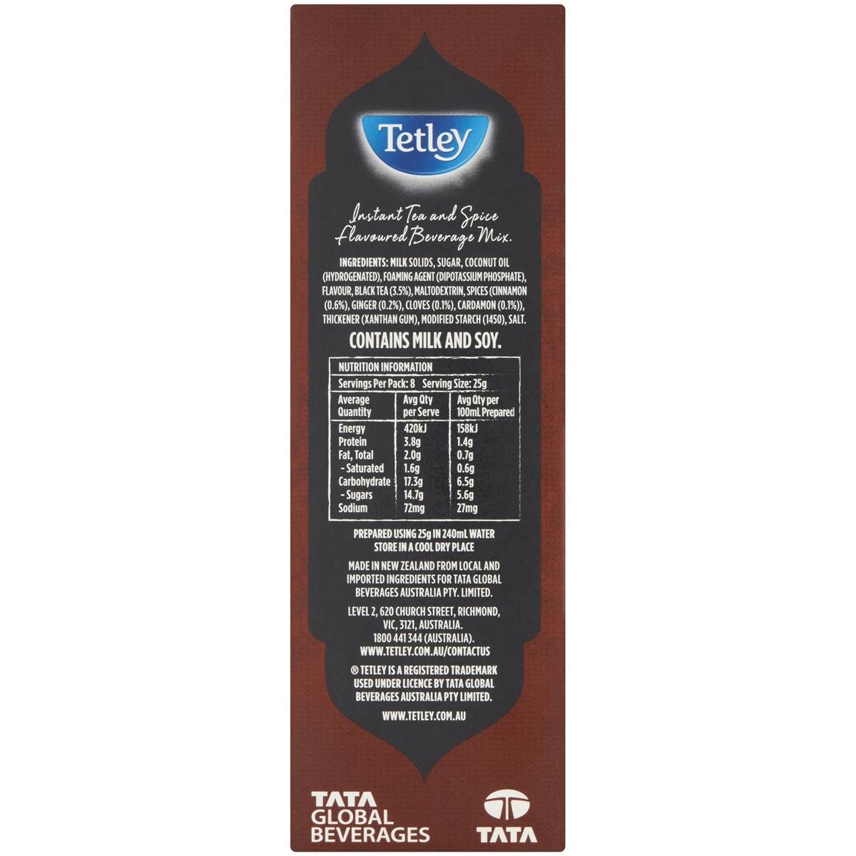 Tetley Chai Latte Classic Sachets 8 Pack Woolworths