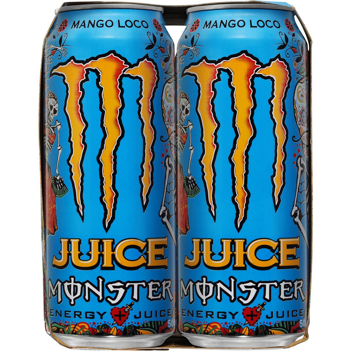 Monster Energy Juice Mango Loco 500ml X4 Pack | Woolworths