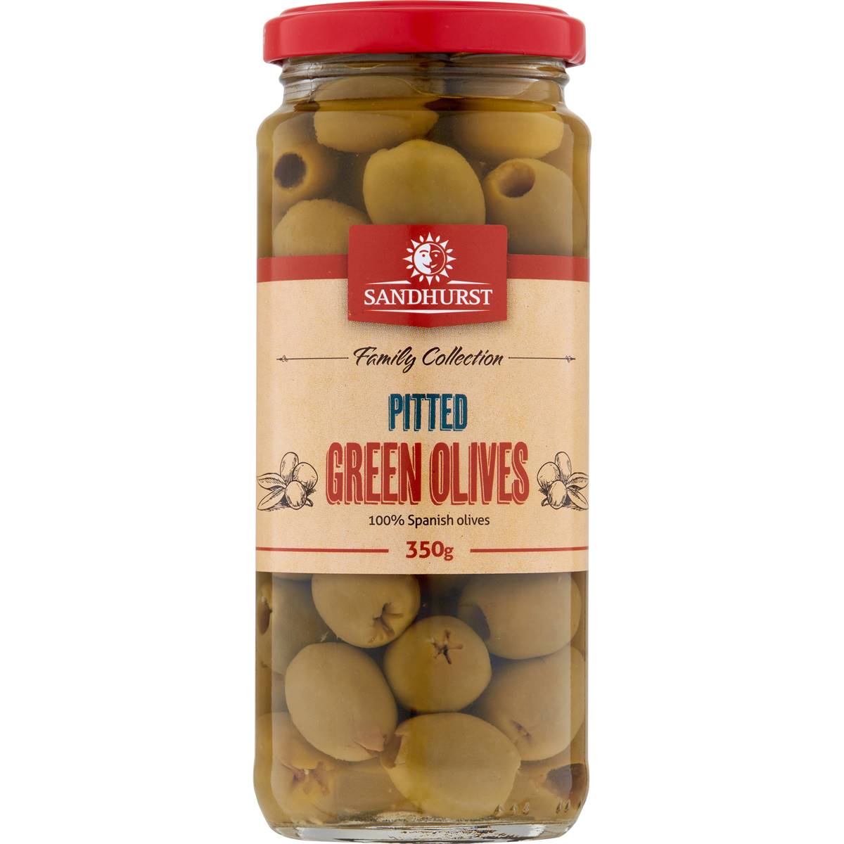 Sandhurst Olives Green Pitted 350g Woolworths