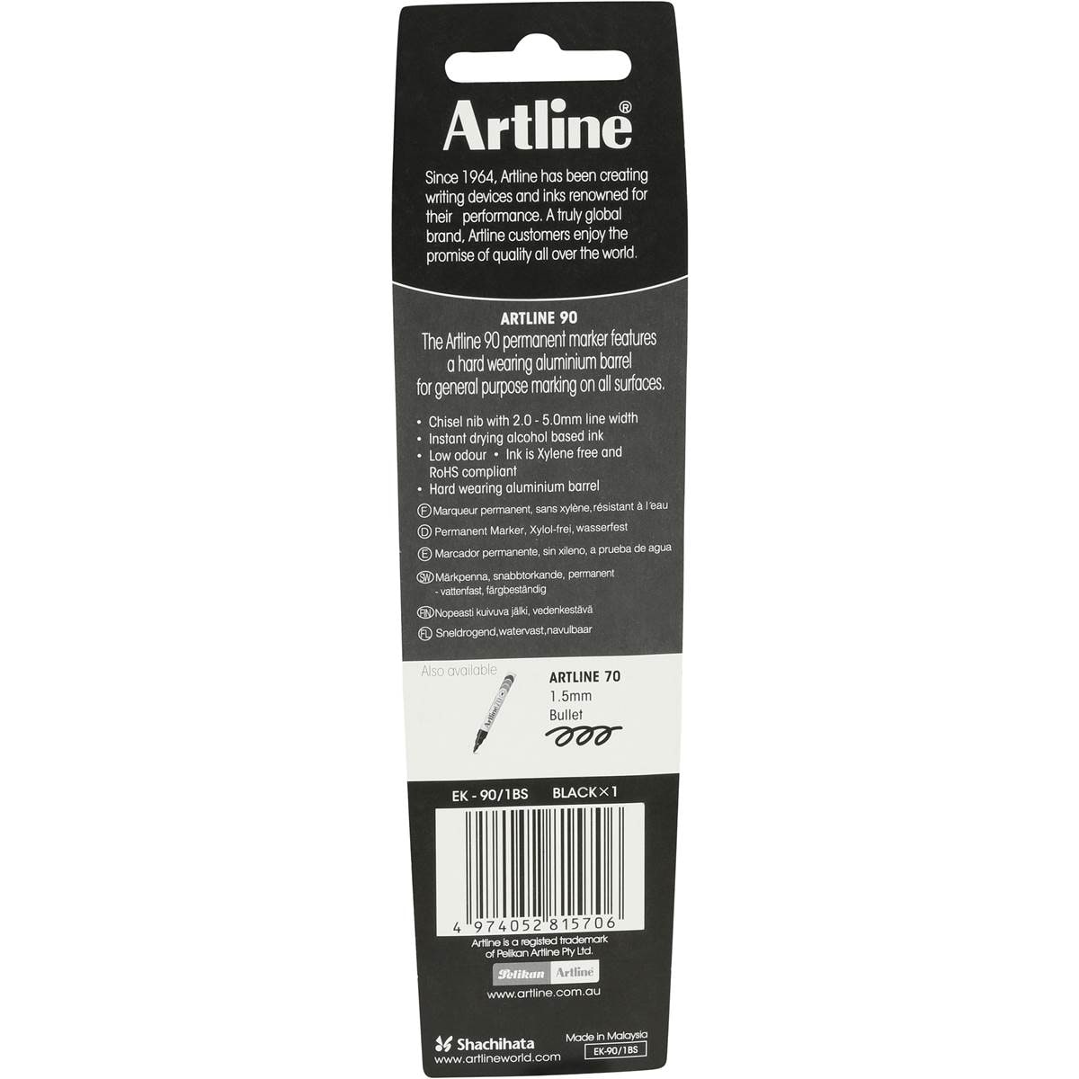 Artline Permanent Marker 90 Black Each Woolworths