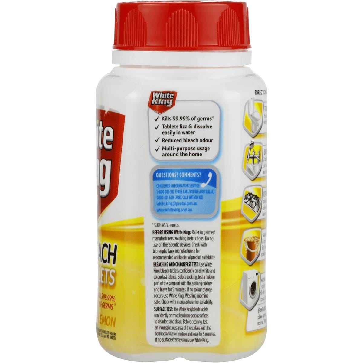 White King Bleach Lemon Tablets 40pk Woolworths