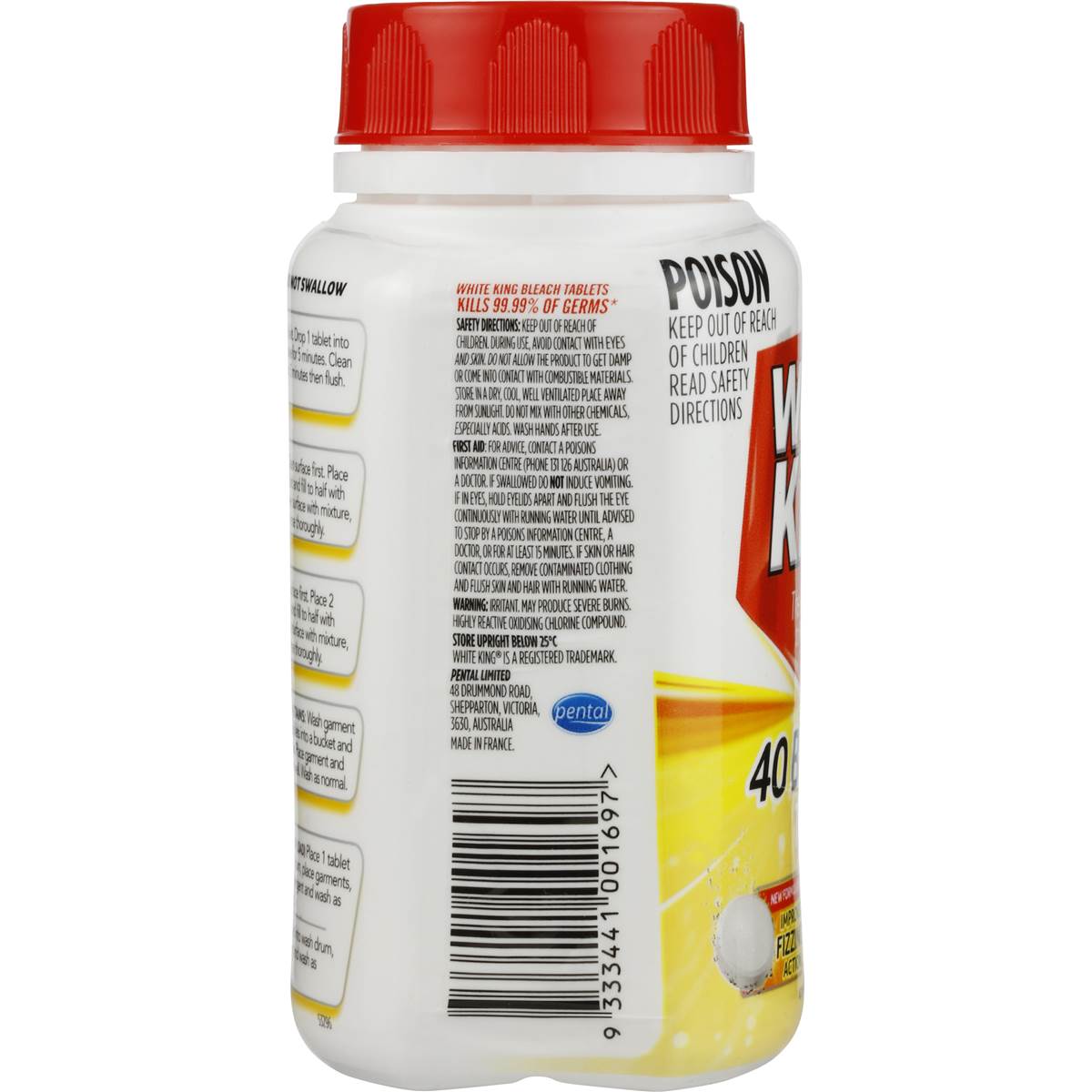 White King Bleach Lemon Tablets 40 Pack Woolworths