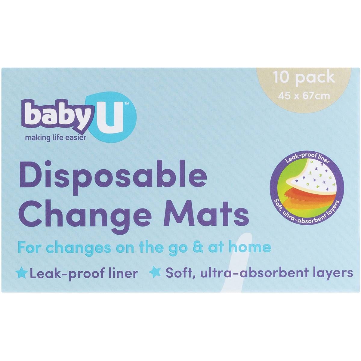 Baby U Disposable Change Mats 10 Pack Woolworths