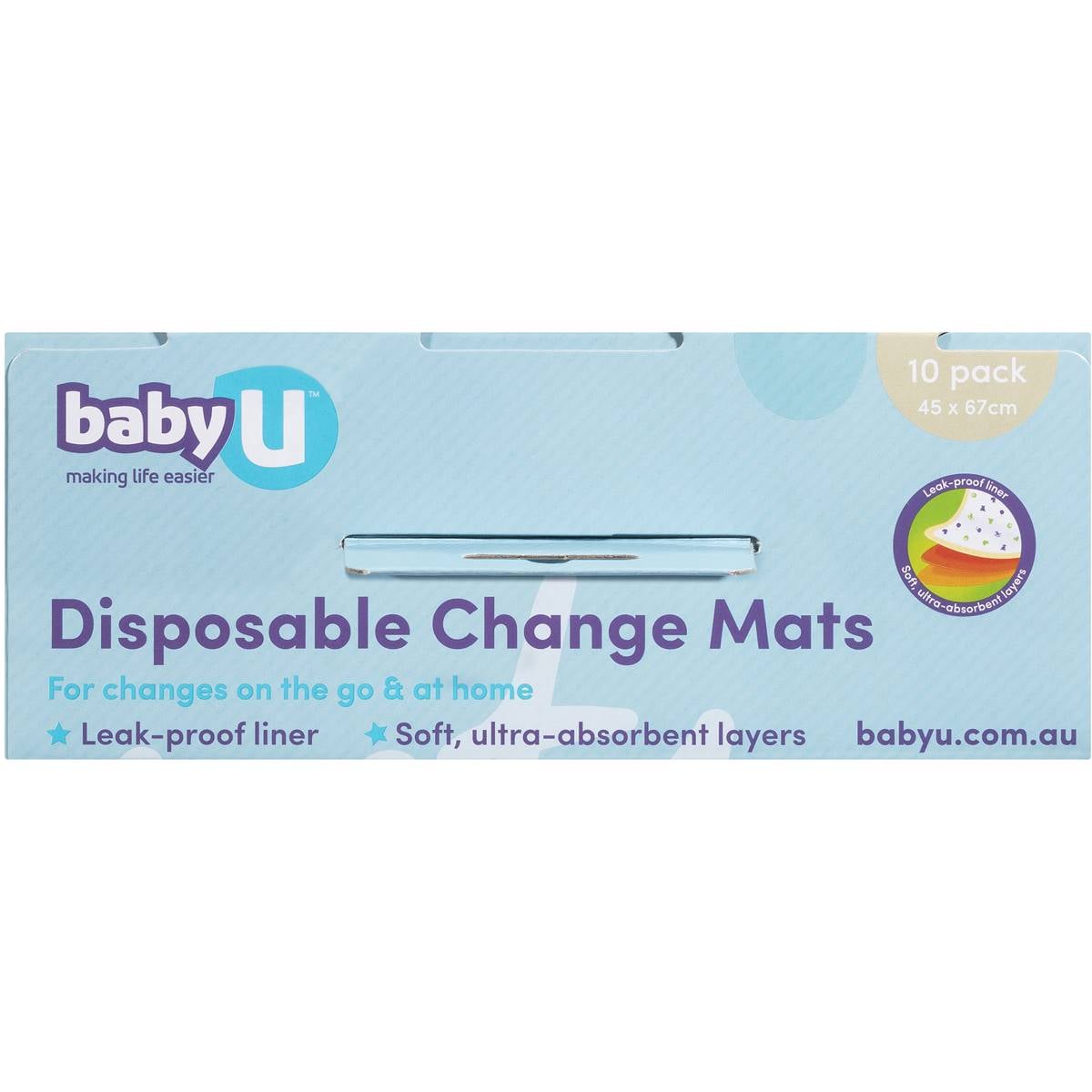 Baby U Disposable Change Mats 10 Pack Woolworths