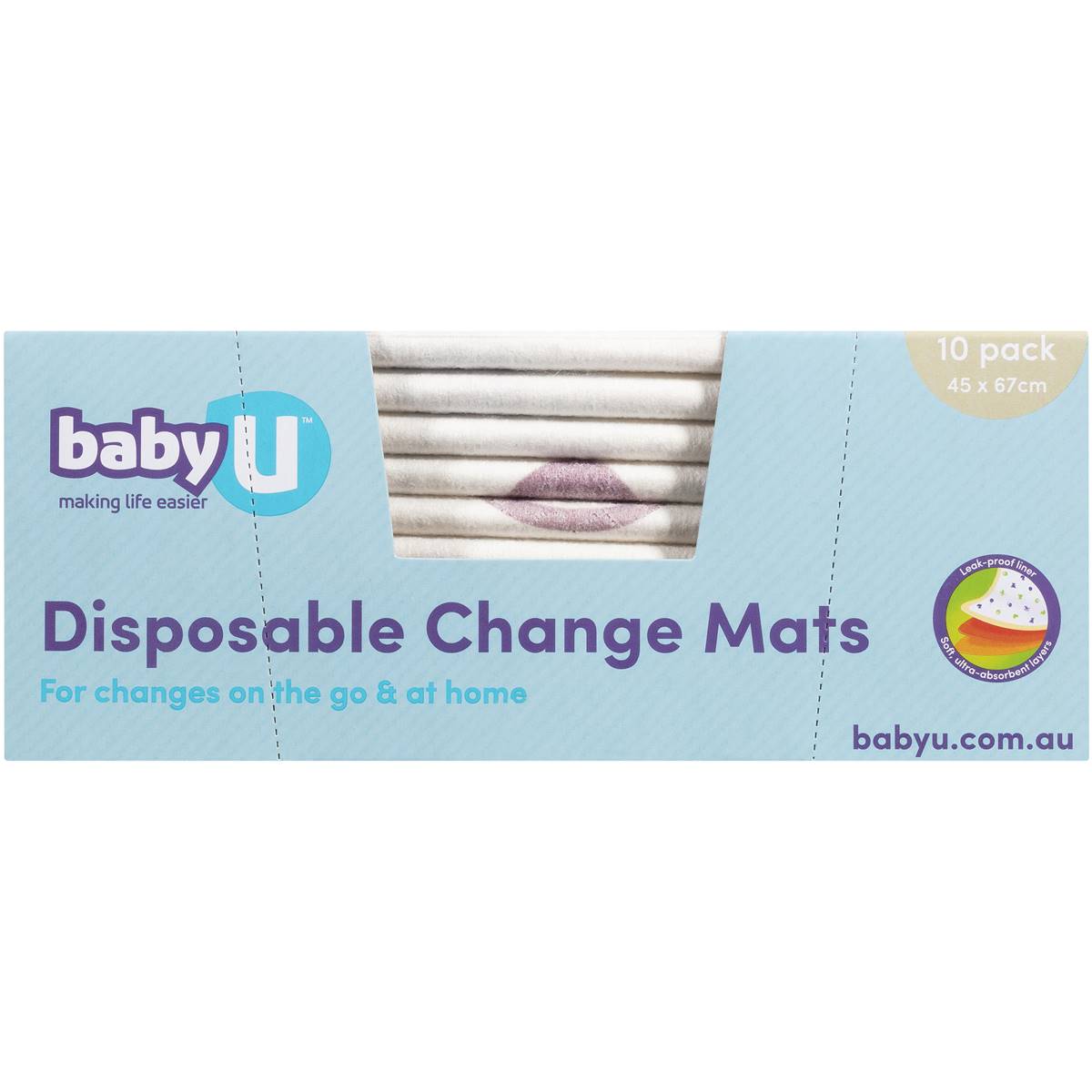 Baby U Disposable Change Mats 10 Pack Woolworths