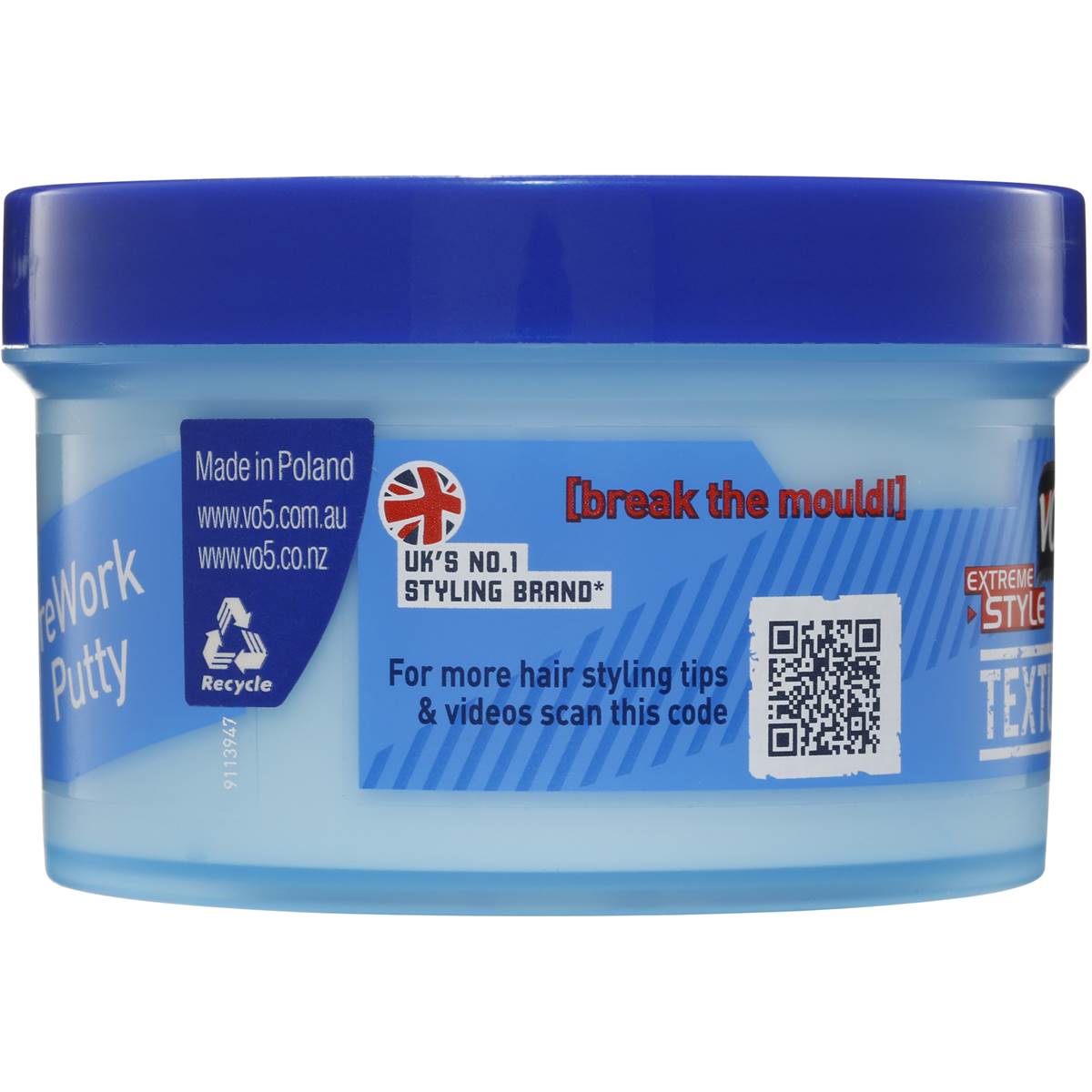 Vo5 Texture Putty Rework 150ml Woolworths