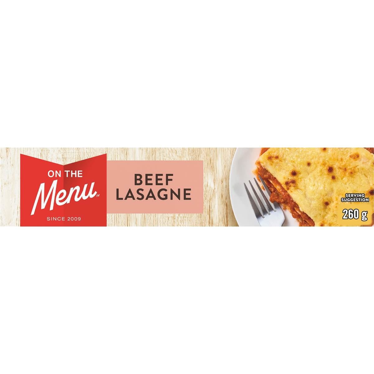On The Menu Lasagne Beef 260g Woolworths