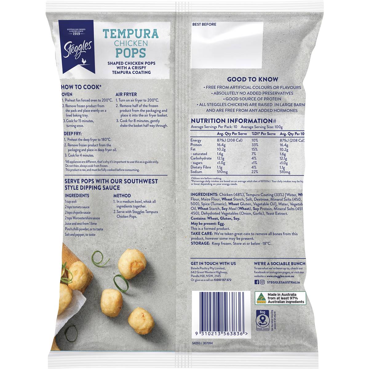 Steggles Tempura Chicken Breast Pops 1kg Woolworths
