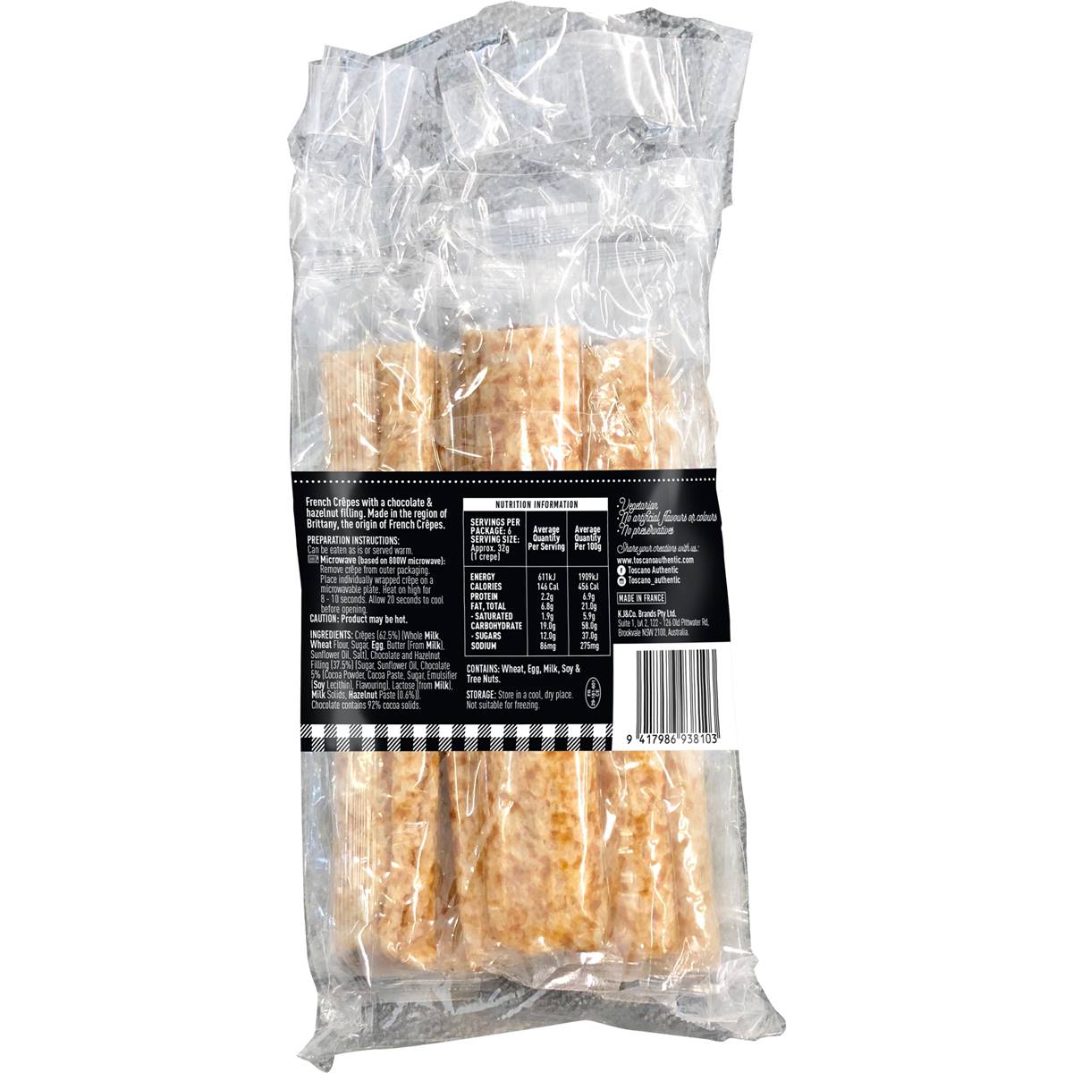 Toscano Chocolate Filled Crepes 192g Woolworths