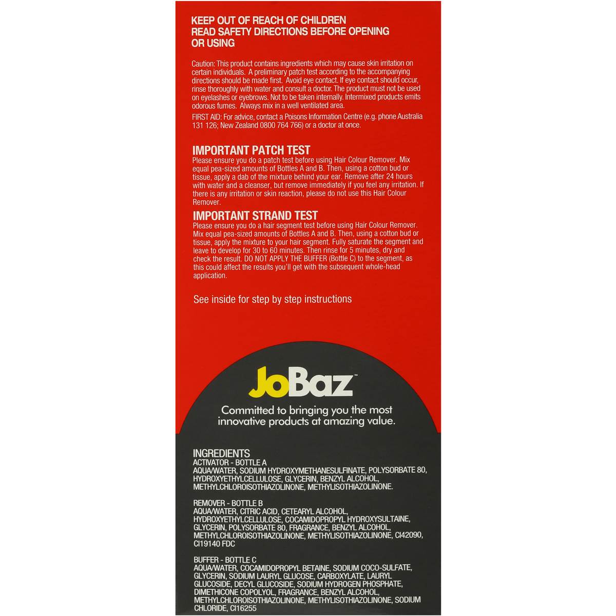 Jobaz Hair Colour Remover Max 180ml Woolworths