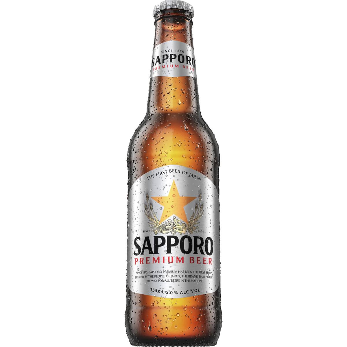 Sapporo Premium Lager Beer Bottle 355ml Woolworths