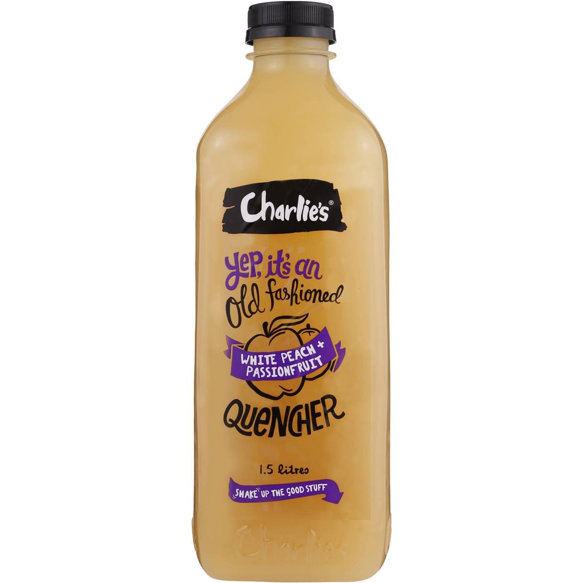 Charlies Old Fashioned Quencher Fruit Drink White Peach Passionfruit 1.5l Woolworths