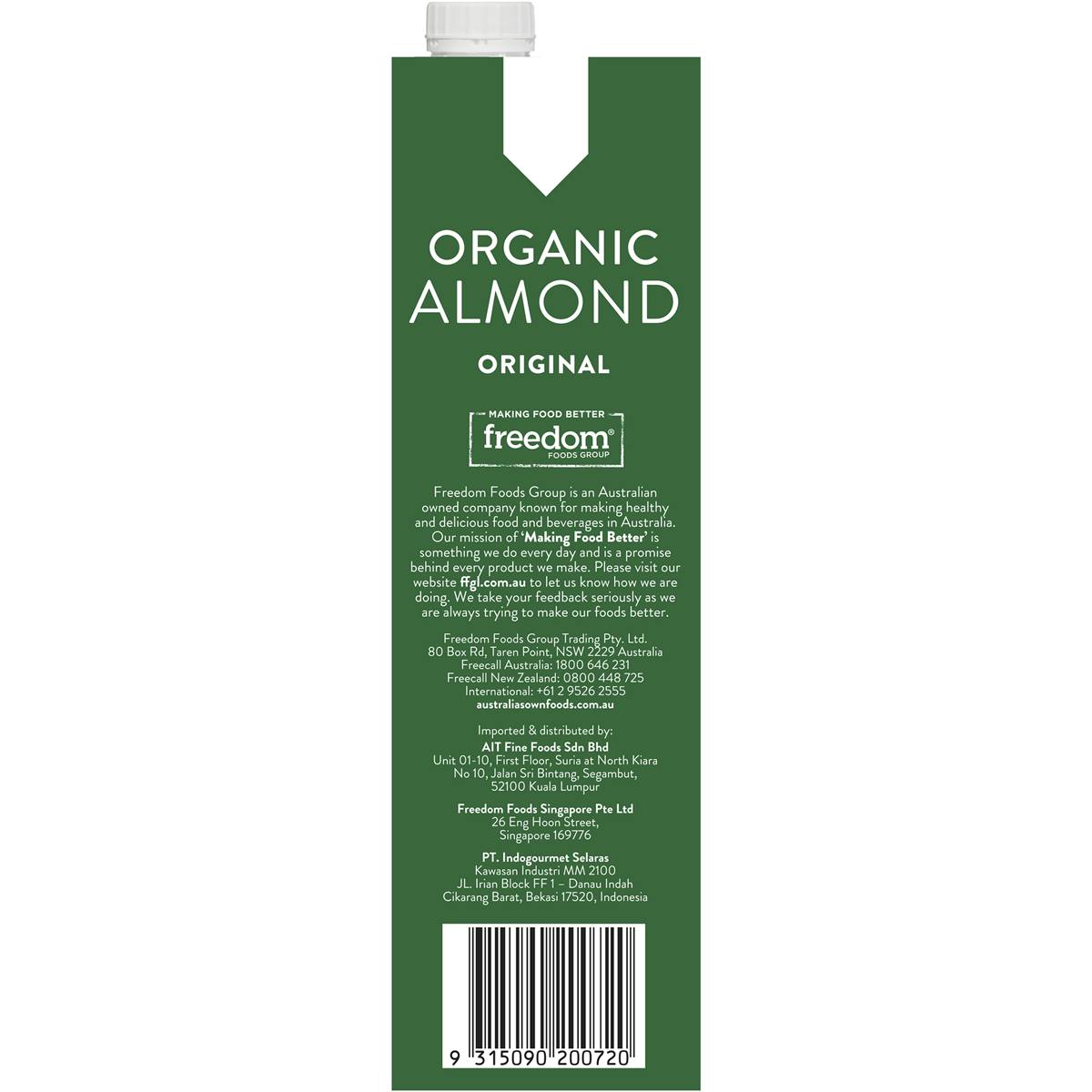 Australia's Own Organic Almond Milk 1l Woolworths