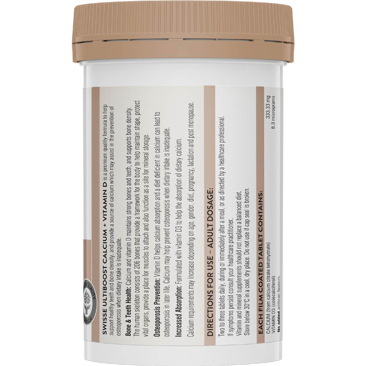 Swisse Ultiboost Calcium + Vitamin D Tablets For Bone Health 90 Pack