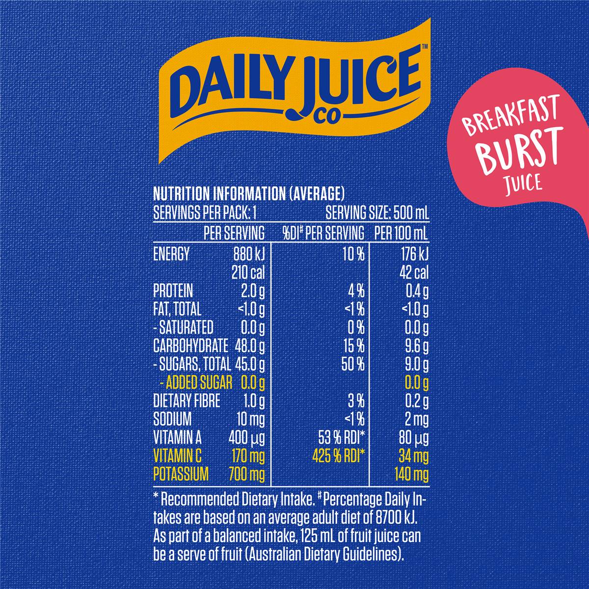 Daily Juice Breakfast 500ml Woolworths