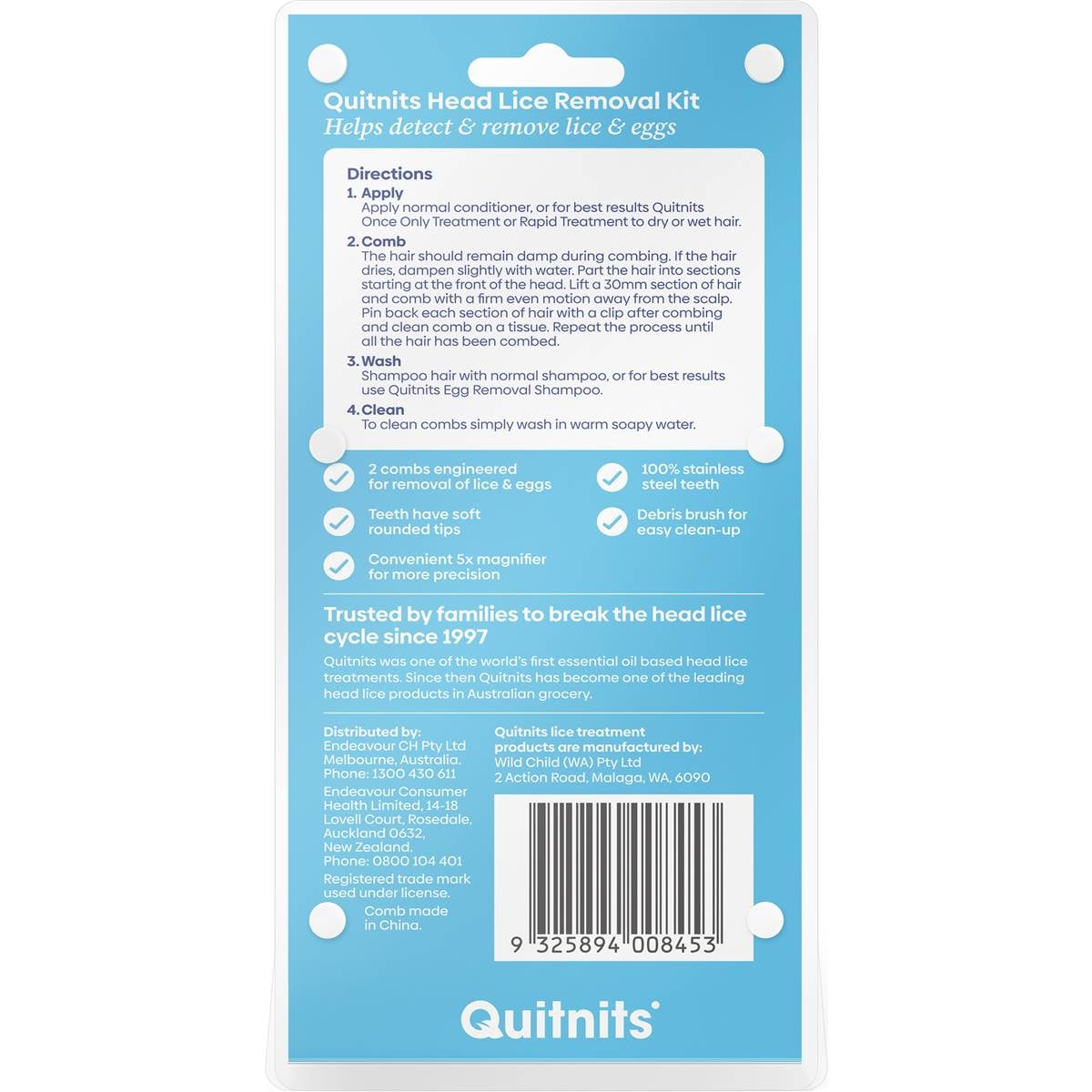 Quitnits Head Lice Treatment Comb 2 Pack Woolworths